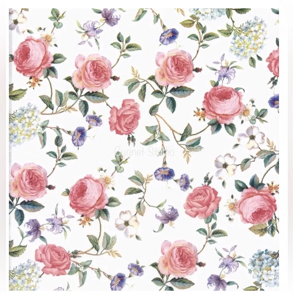 MesaFina Grace Floral Paper Cocktail Beverage Napkins, 40 ct